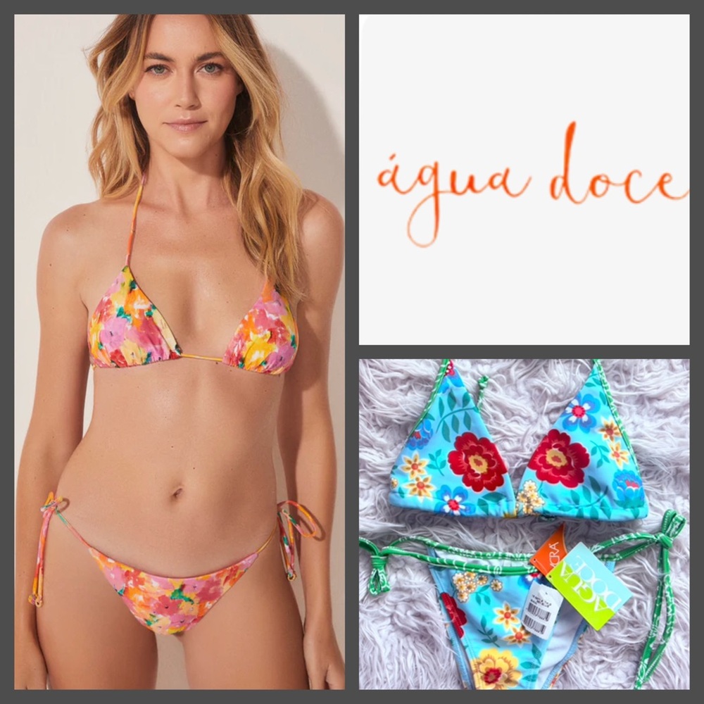 NWT Agua Doce Brazilian Floral Bikini Set